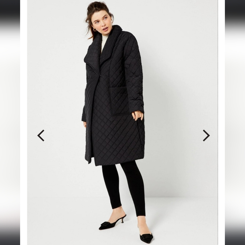 NWT A Pea in the Pod Quilted Maternity Jacket in Black